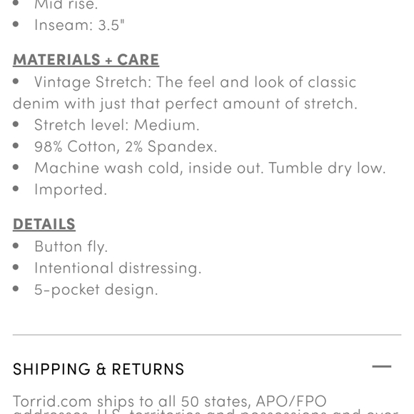 Torrid Jean Mid Rise 35 Shorts - Picture 6 of 7